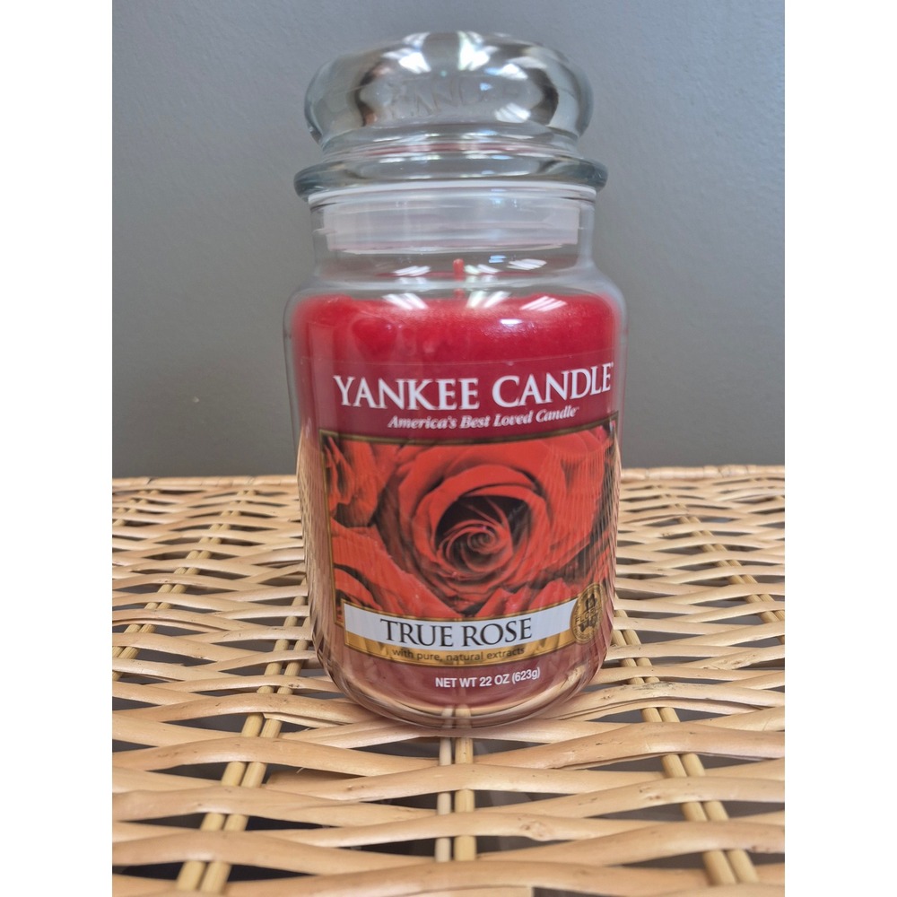 Yankee Candle True Rose 22 oz Large Jar Discontinued Unburned Floral Scent New